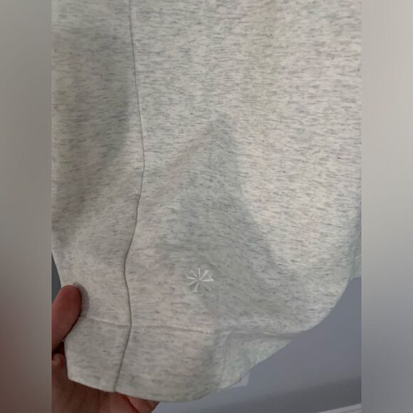Athleta Coaster Luxe Sweatshirt Dress Long Sleeve Pockets Heather Gray Fog L - Picture 12 of 15